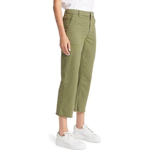 Frank & Eileen Blackstone Utility Pants Mid Rise Crop Straight Army Green Size 0 - Picture 5 of 10